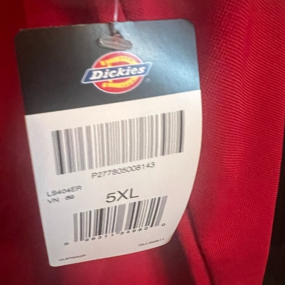 NWT- 🇺🇸 Dickies Red Men’s Collared Polo Pull Over Size 5X - Picture 5 of 8